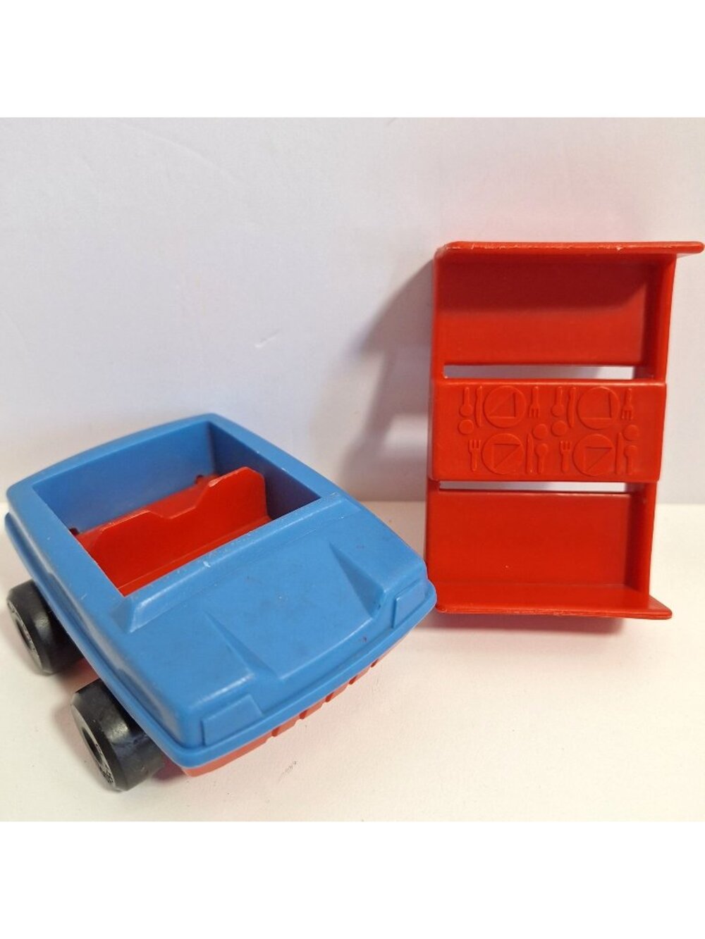 Playskool Familiar Places Blue Red Car Restaurant Table Vintage Replacement Lot